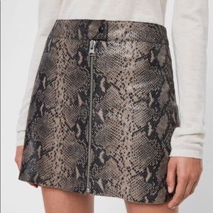 AllSaints Lena Oba Leather Skirt